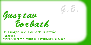 gusztav borbath business card