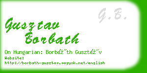 gusztav borbath business card